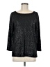 J.Crew Metallic Black 3/4 Sleeve Top Size M - photo 1