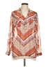 Charlotte Russe 100% Polyester Orange Long Sleeve Blouse Size L - photo 1