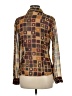 Harold's 100% Polyester Color Block Brown Long Sleeve Blouse Size 6 - photo 2