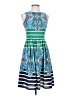 Eliza J 100% Polyester Print Blue Cocktail Dress Size 0 - photo 1
