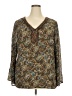 Metro7 100% Polyester Brown Long Sleeve Blouse Size 20W - photo 1