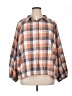 GeeGee Plaid Orange 3/4 Sleeve Button-Down Shirt Size 1X - photo 1