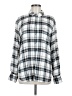 Treasure & Bond Plaid Silver Long Sleeve Button-Down Shirt Size M - photo 1