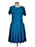 Unbranded Solid Blue Casual Dress Size L - photo 1