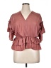 Laurel Grey Pink Short Sleeve Blouse Size XL - photo 1
