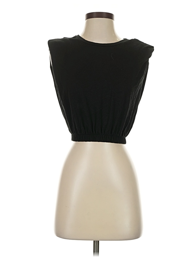Pre-owned Zara Sleeveless Blouse In Black