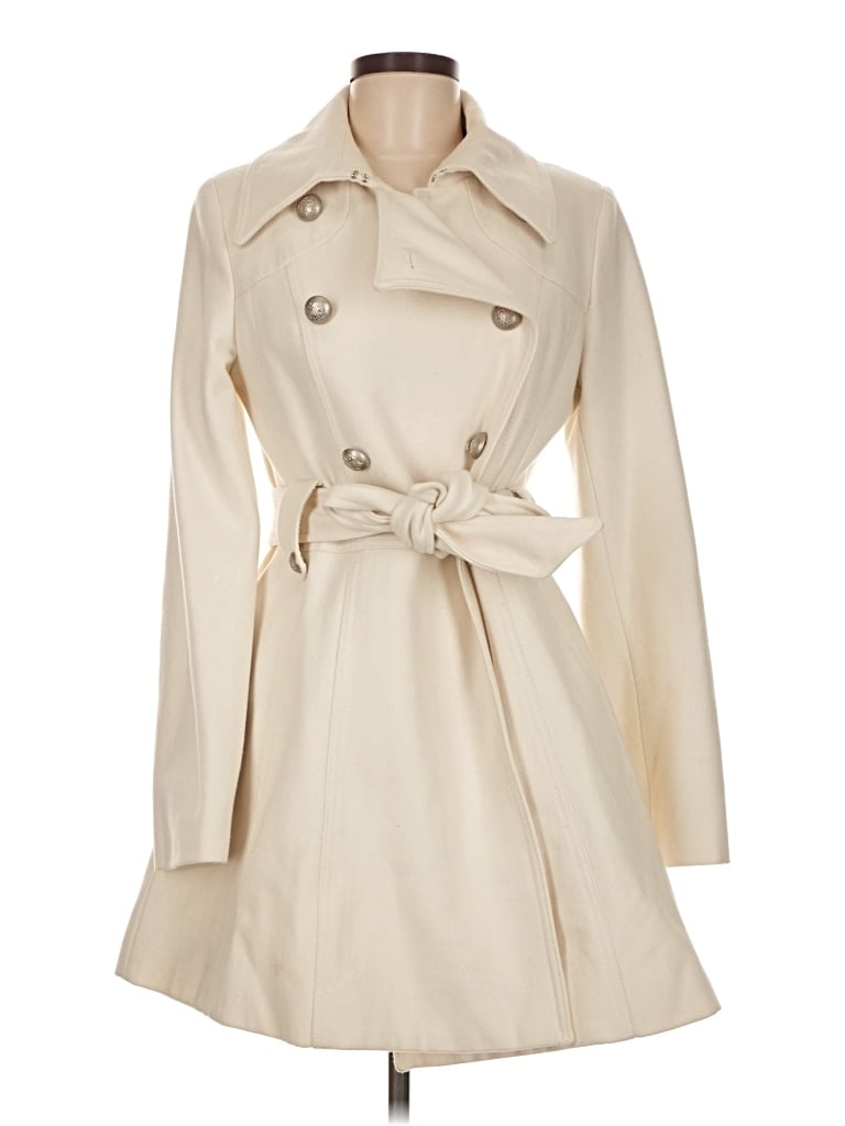 Pre-owned Laundry By Shelli Segal Wool Coat In White