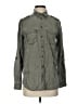 Express Solid Green Long Sleeve Button-Down Shirt Size S - photo 1