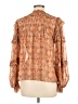 Ulla Johnson 100% Silk Brown Tan Long Sleeve Silk Top Size 6 - photo 2
