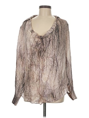 Haute Hippie Long Sleeve Silk Top (view 1)