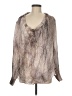 Haute Hippie 100% Silk Silver Gray Long Sleeve Silk Top Size M - photo 1