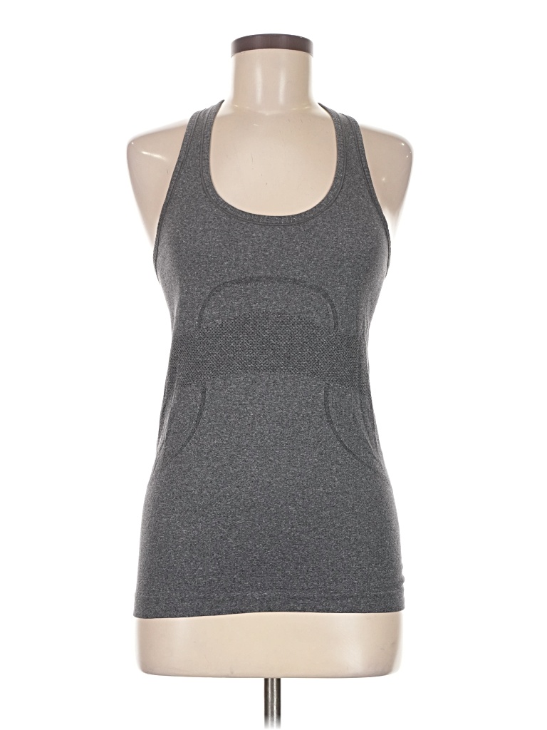 Pre-owned Lululemon Athletica Tank Top Gray Halter Neckline Tops