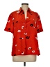 Jason Wu Print Red Short Sleeve Blouse Size 6 - photo 1
