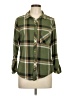 Just Be... Plaid Green 3/4 Sleeve Blouse Size L - photo 1