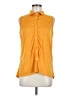 New York Laundry Orange Sleeveless Button-Down Shirt Size M - photo 1