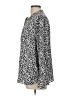 Ann Taylor LOFT 100% Polyester Animal Print Silver Long Sleeve Blouse Size L - photo 5