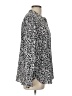 Ann Taylor LOFT 100% Polyester Animal Print Silver Long Sleeve Blouse Size L - photo 4