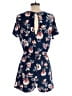 French Grey Floral Blue Romper Size XS - photo 2