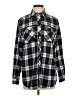 Centro Plaid Black Long Sleeve Button-Down Shirt Size S - photo 1