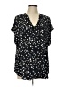 Torrid 100% Polyester Polka Dots Black Short Sleeve Blouse Size Lg Plus (0) - photo 1