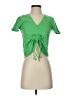 Zara 100% Baumwolle Green Short Sleeve Top Size S - photo 1