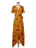 Kit And Sky Floral Yellow Casual Dress Size S - photo 1