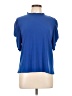 CeCe Solid Blue Short Sleeve Blouse Size L - photo 1