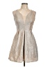 Crystal Doll 100% Polyester Metallic Silver Gold Cocktail Dress Size 11 - photo 1