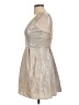 Crystal Doll 100% Polyester Metallic Silver Gold Cocktail Dress Size 11 - photo 5