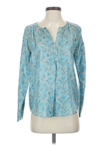 Calypso St. Barth Long Sleeve Silk Top (view 1)