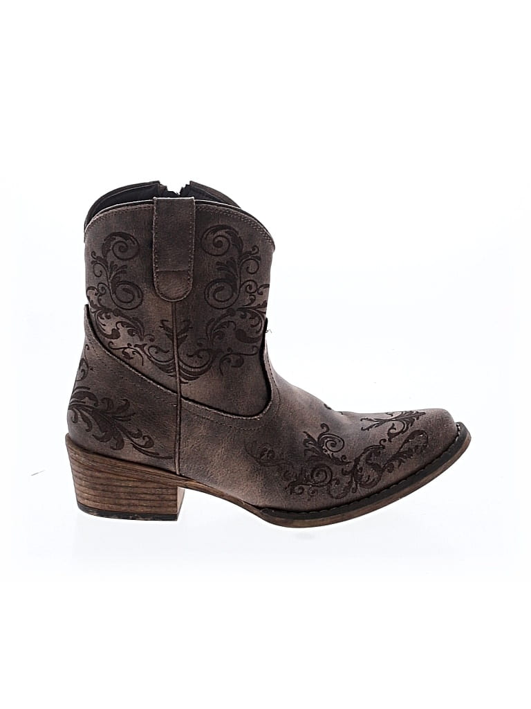 Pre-owned Assorted Brands Ankle Boots In Brown
