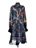 Warm Paisley Blue Casual Dress Size 4 (2) - photo 2