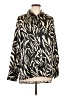 American Bling 100% Polyester Animal Print Black Long Sleeve Blouse Size L - photo 1