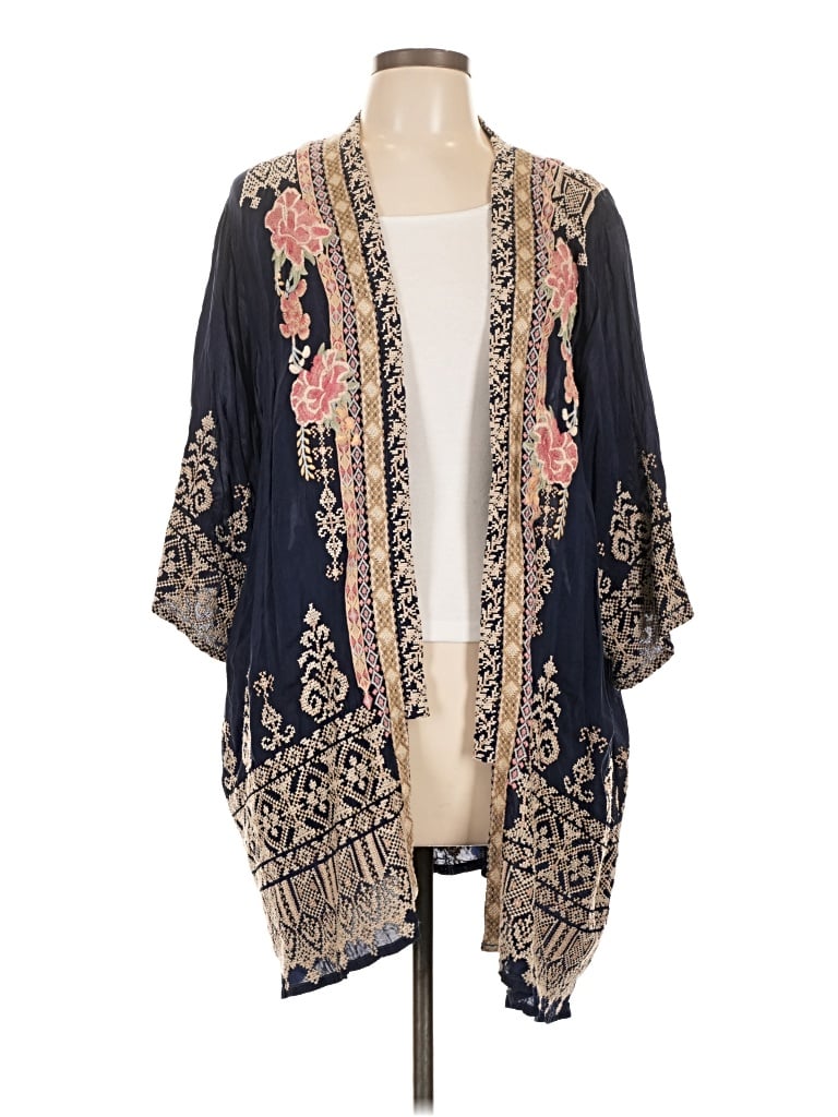 Pre-owned Johnny Was Kimono In Blue