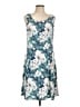 Perceptions Floral Teal Casual Dress Size L - photo 1