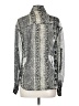 Honey Punch Animal Print Silver Long Sleeve Blouse Size S - photo 2
