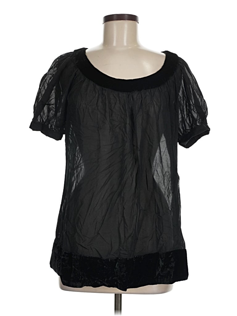Pre-owned Gap Outlet Short Sleeve Blouse In Black