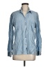 Just Living 100% Rayon Blue Long Sleeve Button-Down Shirt Size M - photo 1