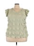 Shein Curve Green Short Sleeve Blouse Size 4X - photo 1