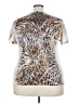 Level Eight 100% Polyester Animal Print Brown Short Sleeve T-Shirt Size 2X - photo 2