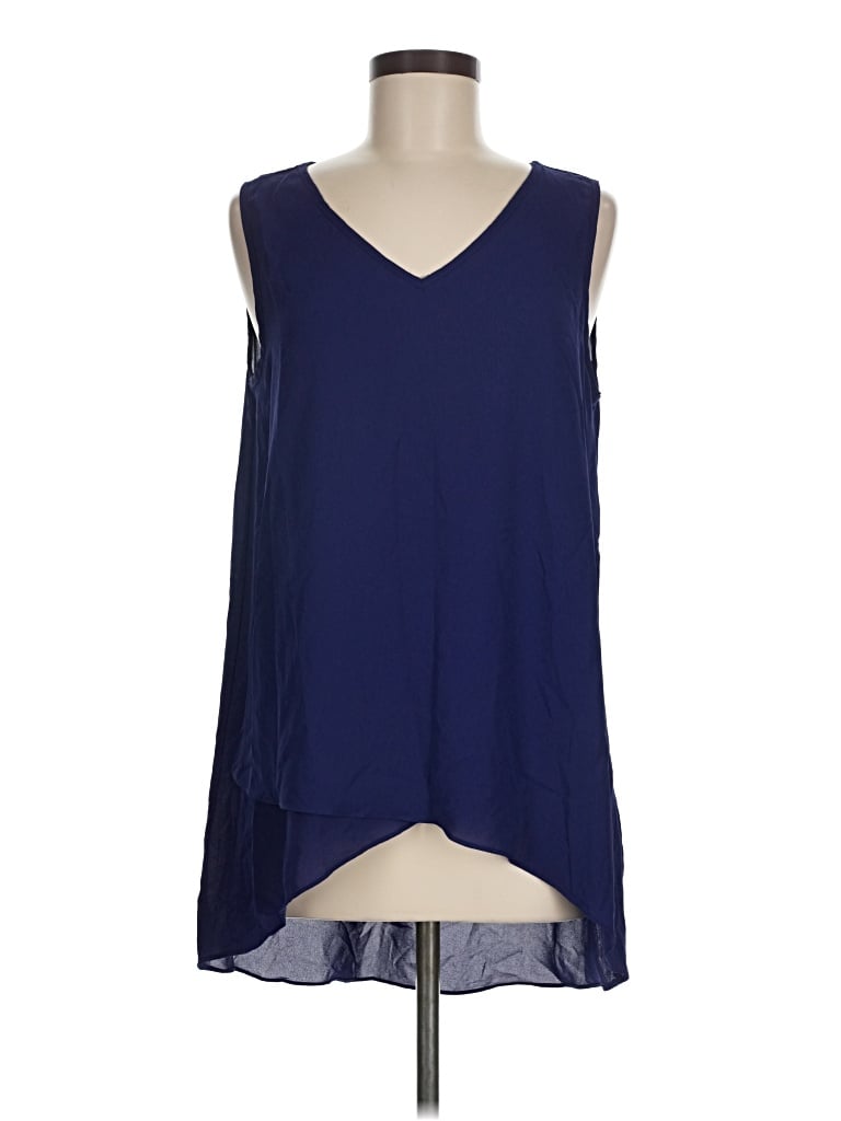 Pre-owned Karen Kane Sleeveless Blouse In Blue