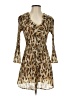 Sunny Leigh 100% Polyester Animal Print Tan Cocktail Dress Size S - photo 1