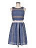 Everly 100% Polyester Argyle Blue Cocktail Dress Size M - photo 1