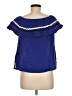 Gibson 100% Cotton Blue Short Sleeve Blouse Size M - photo 2