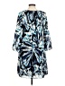 Ninety 100% Polyester Print Blue Casual Dress Size M (estimated) - photo 2