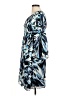 Ninety 100% Polyester Print Blue Casual Dress Size M (estimated) - photo 5
