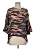 La Roque Camo Brown Green 3/4 Sleeve Blouse Size M (estimated) - photo 1