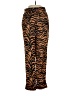 Plush 100% Polyester Animal Print Orange Casual Pants Size XS - photo 1