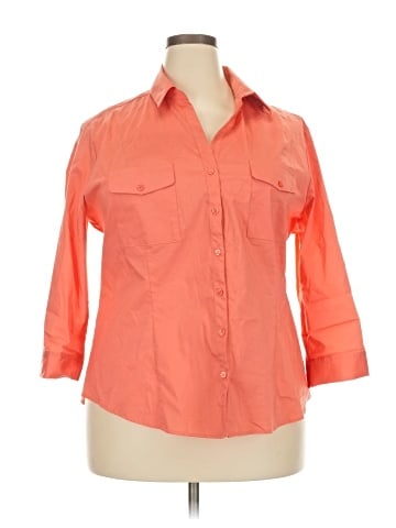 New York & Company 3/4 Sleeve Button-Down Shirt (view 1)
