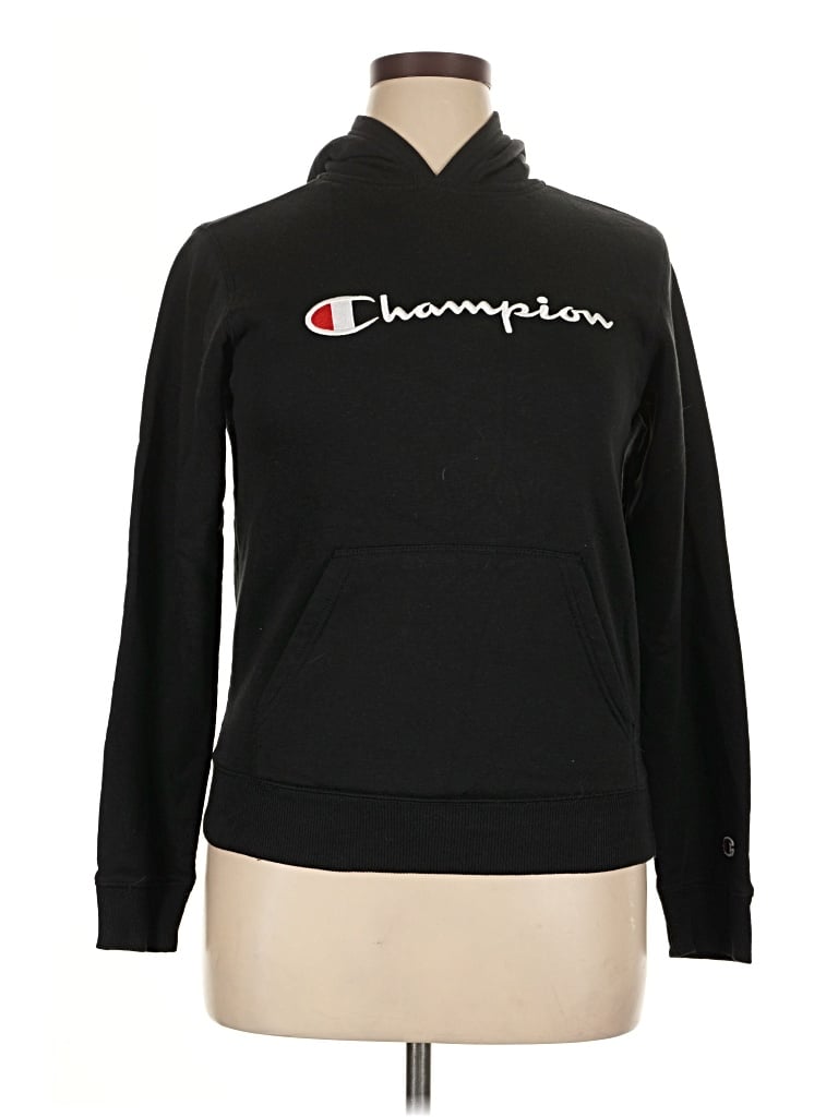 Pre-owned Champion Pullover Hoodie In Black